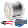 VEVOR Wire Rope Kit, 1/8" 600 ft 316 Stainless Steel Cable with Cutter and Gloves, 1600 lbs Breaking Strength, 7x7 Strands Construction Marine Aircraft Grade for Handrail Stair Decking Fence Outdoors