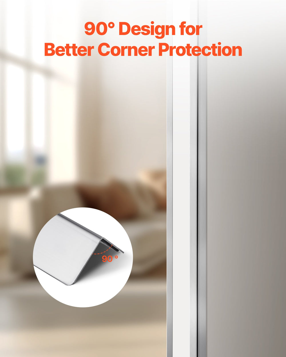 VEVOR Stainless Steel Wall Corner Protector - 90 degree design for corner protection