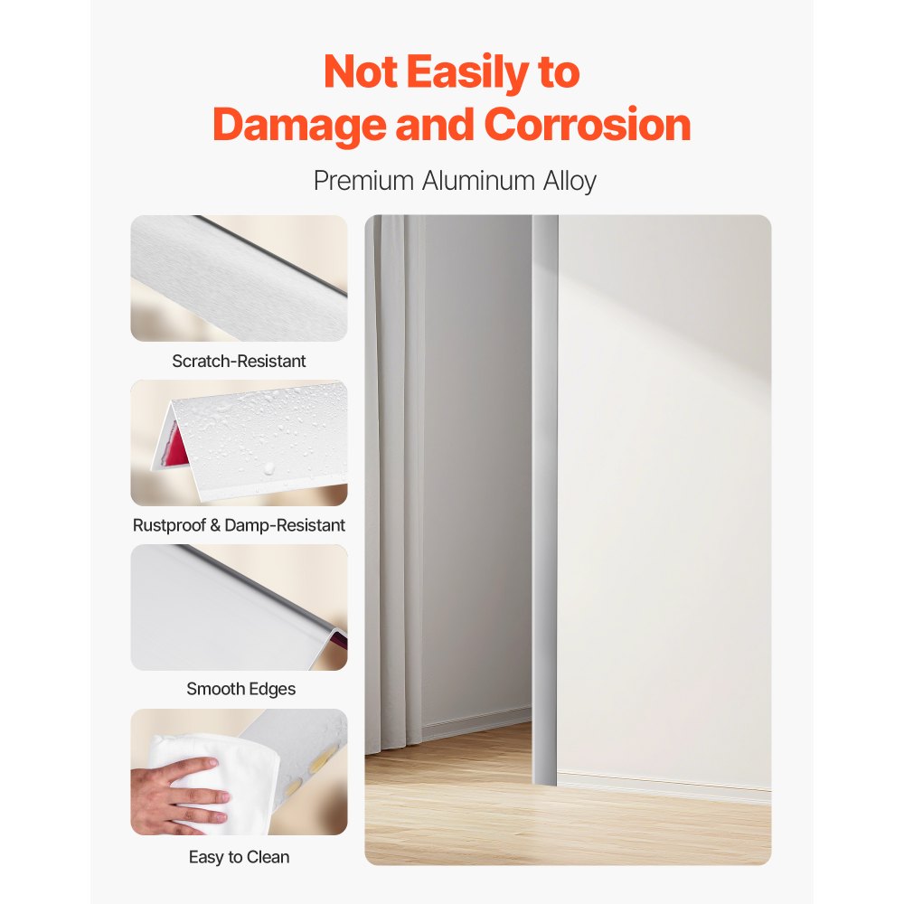 VEVOR Alluminum Alloy Wall Corner Protector, 2 x 2 x 48 inch, 12 Pack Metal Corner Guards, Edge Trim Protector 90-Degree Angle L Shape for Home,Office,Commercial Wall Protection, with 3m Tape
