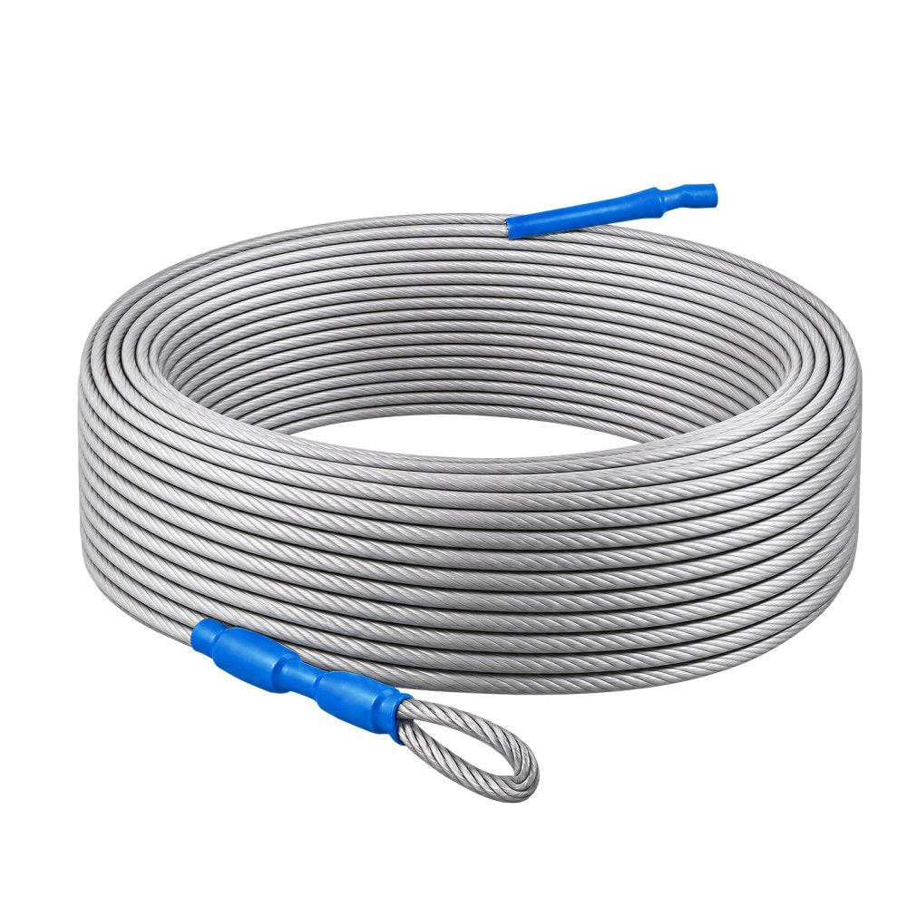 VEVOR Zipline Kit, 160 ft, 6 mm Steel Cable, Backyard Zipline, Up to 330 lb, for Outdoor, Durable Zipline for Kids with 6.9 ft Spring Brake, Removable Trolley & Swing Seat, Ages 6-16, Not for Adults