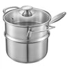 VEVOR 1.5 QT Saucepan with Steamer, Stainless Steel Saucepan with Glass Lid, Multipurpose Nonstick Stainless Steel Sauce Pot with Ergonomic Handle, Friendly for Oven, Dishwasher, Induction Cooker
