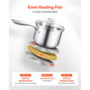 VEVOR 2.5 QT Saucepan with Steamer, Stainless Steel Saucepan with Glass Lid, Multipurpose Nonstick Stainless Steel Sauce Pot with Ergonomic Handle, Friendly for Oven, Dishwasher, Induction Cooker