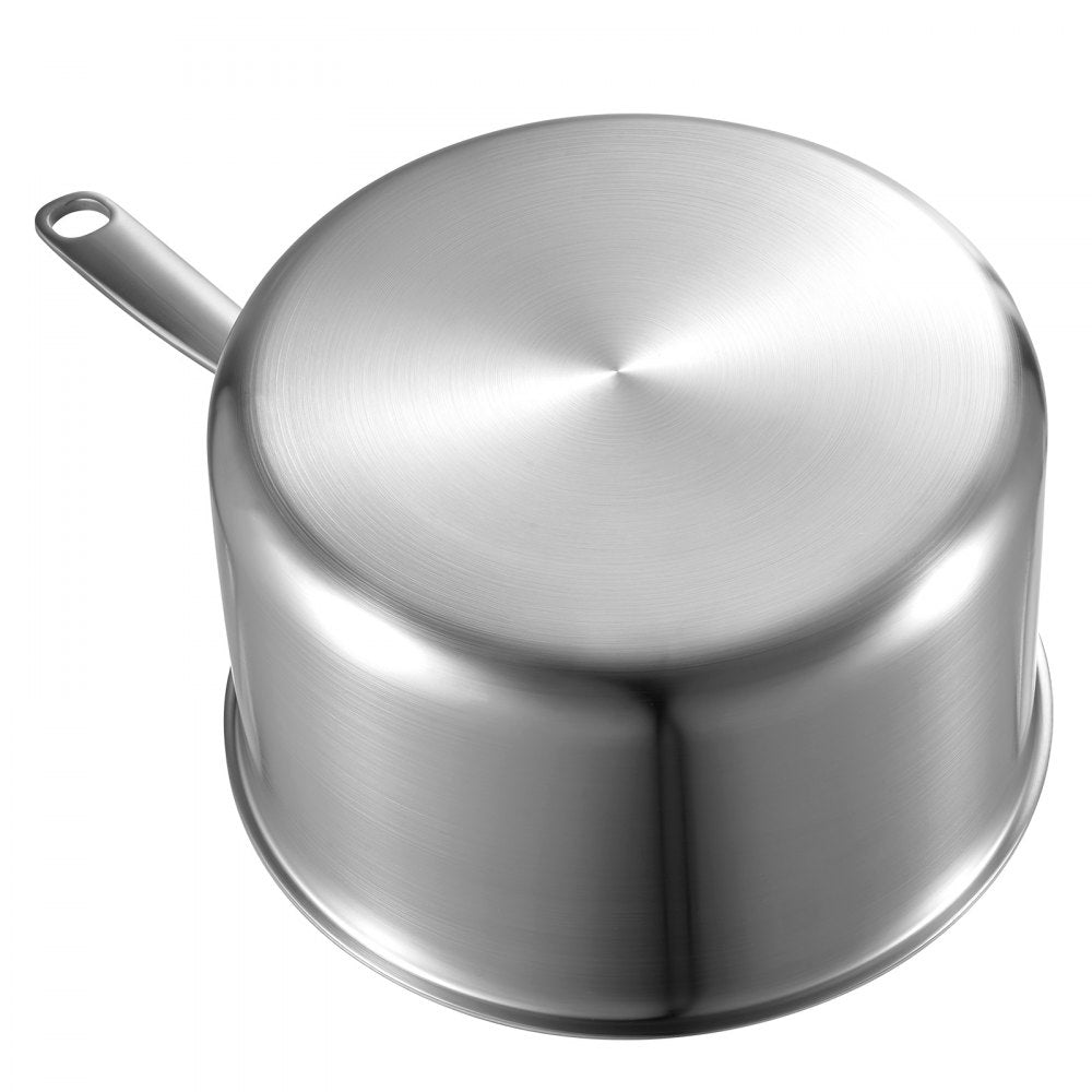 VEVOR 4 QT Saucepan, Stainless Steel Saucepan with Glass Lid, Multipurpose Nonstick Stainless Steel Small Cooking Sauce Pot with Ergonomic Handle, Friendly for Oven, Dishwasher, Induction Cooker