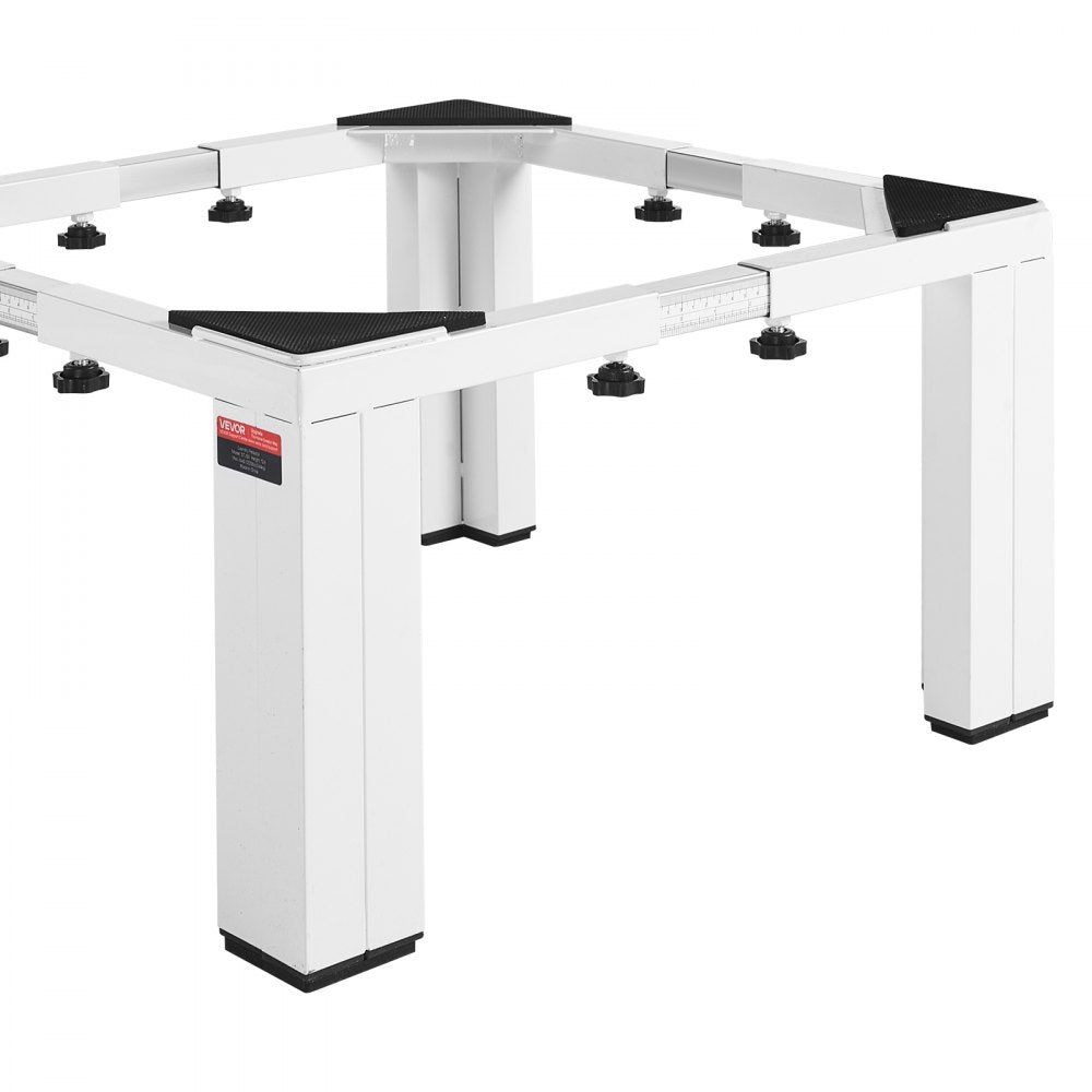 VEVOR Laundry Pedestal, 12 in Height, Washer and Dryer Pedestals with 1200 lbs Weight Load Capacity, 18.7-31 in Adjustable, Non-Slip Feet, Heavy-duty Steel Washing Machine Stand Universal Fit, White