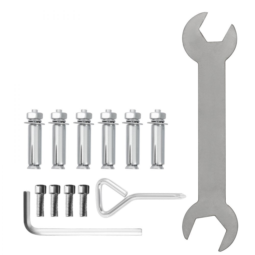 VEVOR Stainless Steel Transitional Handrail fit for Level Surface and 2 to 3 Adjustable Stair Indoor Outdoor Step Railings 441lb Capacity with Installation Kit Porch DIY, Silver