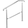 VEVOR Stainless Steel Transitional Handrail fit for Level Surface and 2 to 3 Adjustable Stair Indoor Outdoor Step Railings 441lb Capacity with Installation Kit Porch DIY, Silver
