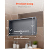 VEVOR Shower Niche, 13 x 25 x 4 inch Recessed Wall Niche, Heavy-duty Stainless Steel Modern Soap & Shampoo Storage Organizer, Sealed Waterproof, Durable & Easy to Install,Black for Bathroom