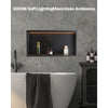 VEVOR Shower Niche, 13 x 25 x 4 inch Recessed Wall Niche With LED Strip,Heavy-duty Stainless Steel Modern Shampoo Storage Organizer,Sealed Waterproof, Durable & Easy to Install,Black for Bathroom