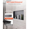 VEVOR Shower Niche, 13 x 25 x 4 inch Frameless Recessed Wall Niche, Heavy-duty Stainless Steel Modern Shampoo Storage Organizer, Sealed Waterproof, Durable & Easy to Install, Black for Bathroom