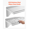 VEVOR Stainless Steel Shelf 12" x 36" 2-Pack Wall Mount Floating Shelf, Heavy-Duty Commercial Shelves with Brackets, 300LBS Capacity, Easy to Clean, Suitable for Restaurant, Home Kitchen, Garage