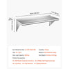 VEVOR Stainless Steel Shelf 12" x 36" 2-Pack Wall Mount Floating Shelf, Heavy-Duty Commercial Shelves with Brackets, 300LBS Capacity, Easy to Clean, Suitable for Restaurant, Home Kitchen, Garage