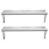 VEVOR Stainless Steel Shelf 12" x 36" 2-Pack Wall Mount Floating Shelf, Heavy-Duty Commercial Shelves with Brackets, 300LBS Capacity, Easy to Clean, Suitable for Restaurant, Home Kitchen, Garage