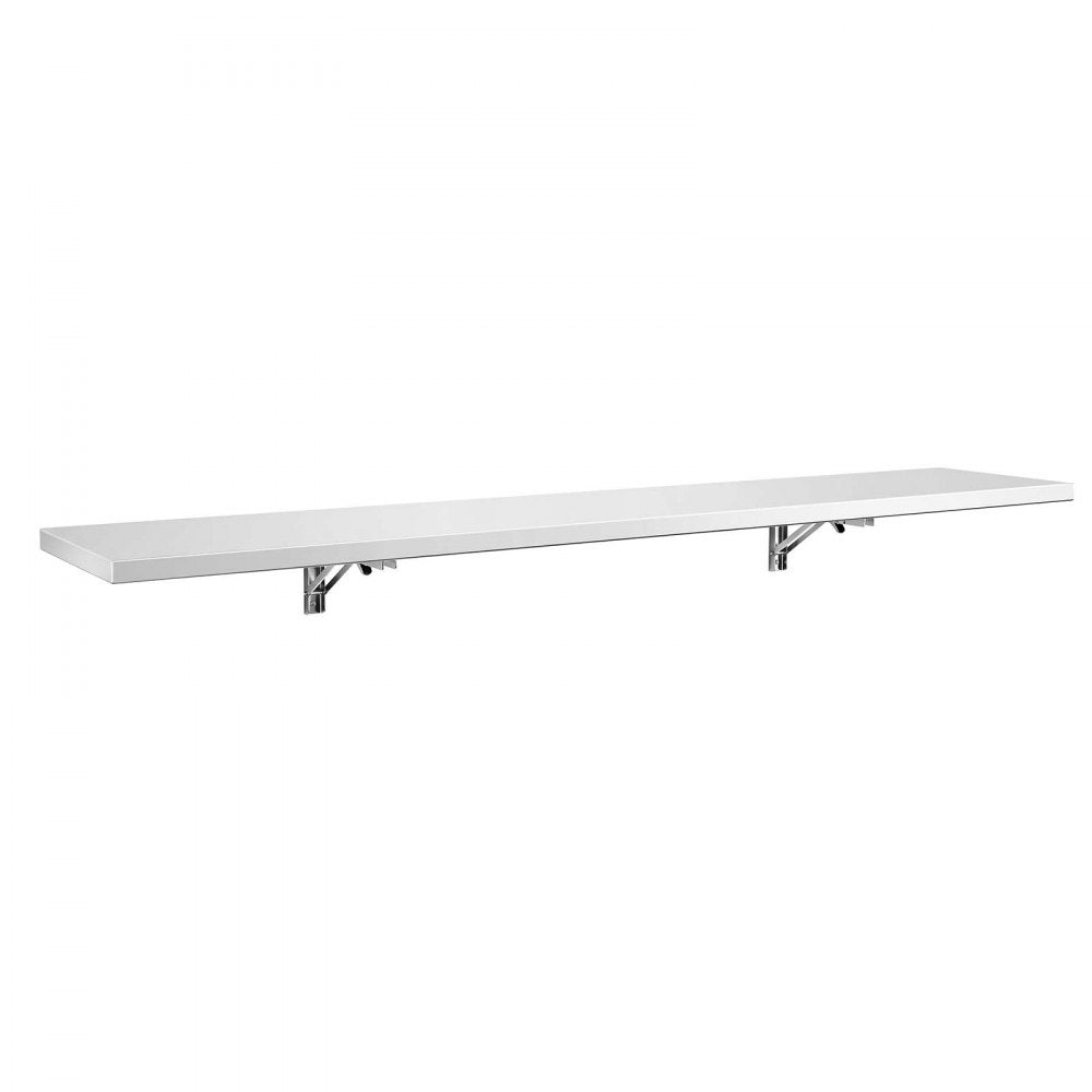 VEVOR Stainless Steel Shelf 12" x 72" Foldable Wall Mount Floating Shelf, Heavy-Duty Commercial Shelves with Brackets, 300LBS Capacity, Easy to Clean, Suitable for Restaurant, Home Kitchen, Garage