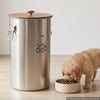 VEVOR Stainless Steel Dog Food Storage Container 30 lbs/9.25 Gal Capacity, for Living Room Kitchen, Airtight Lid & Dual Handles, 35L Large Metal for Dogs & Cats Food Rice Flour, Keep Fresh, Easy Clean