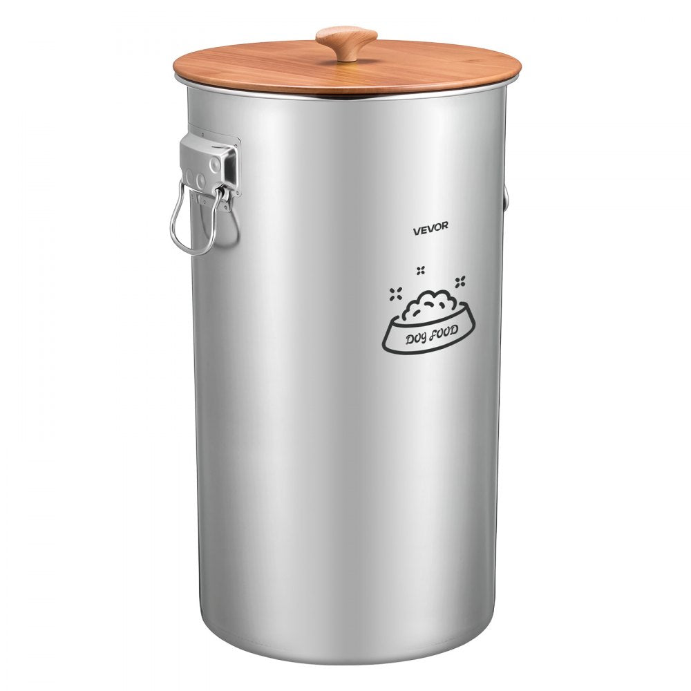 VEVOR Stainless Steel Dog Food Storage Container 30 lbs/9.25 Gal Capacity, for Living Room Kitchen, Airtight Lid & Dual Handles, 35L Large Metal for Dogs & Cats Food Rice Flour, Keep Fresh, Easy Clean