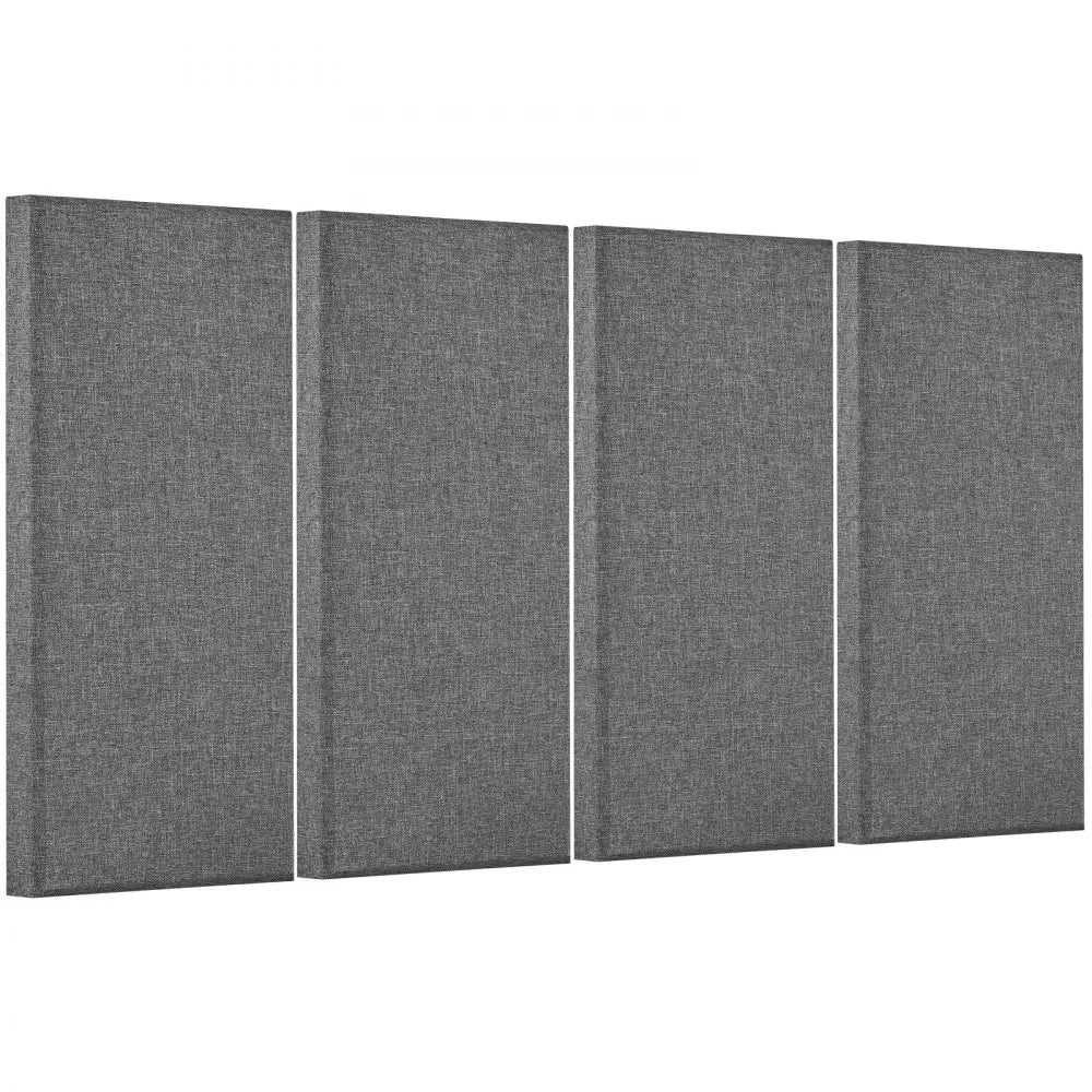 VEVOR 4 PCS Acoustic Panels, 2 inch Thick 23.6 x 11.8 inch Fiberglass Sound Absorbing Panels, Self-adhesive Soundproof Wall Boards, for Studios, Office, Home Theater,Meeting Room, Gray