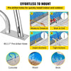 VEVOR Pool Rail 32x23 Pool Railing 304 Stainless Steel 250LBS Load Capacity Silver Rustproof Pool Handrail Humanized Swimming Pool Handrail with Blue Grip Cover & M8 Drill Bit & Self-Taping Screws