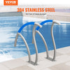 VEVOR Pool Handrail, 2 PCS 30x30 in Pool Railing, Stainless Steel with Base Plate for Indoor/Outdoor Pools,Swimming Pool Safety Railing for Decks,Rust-Proof Grab Bar w/ Grip Cover&Accessories for Spas