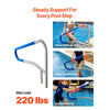 VEVOR Pool Rail, 54 x 32 inch Pool Handrail, 220 lbs Load Capacity Heavy Duty 304 Stainless Steel Swimming Handrail, Detachable Nonslip Sleeve, Recessed or Base Mount, for Poolside, Water Parks