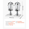 VEVOR Beverage Dispenser, 2.1 Gallon x 2 Drink Dispenser for Parties, Stainless Steel + Plastic Juice Dispensers with Spigot Ice Chamber Tray, Iced Tea Lemonade Dispensers, for Restaurants, Hotels