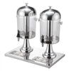 VEVOR Beverage Dispenser, 2.1 Gallon x 2 Drink Dispenser for Parties, Stainless Steel + Plastic Juice Dispensers with Spigot Ice Chamber Tray, Iced Tea Lemonade Dispensers, for Restaurants, Hotels