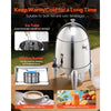 VEVOR Stainless Steel Beverage Dispenser, 2.7 Gallon Drink Dispenser  with Alcohol Burner, Hot & Cold Drink Dispensers for Coffee Tea Hot Water, with Spigot Ice Tube, for Restaurants, Hotels, Parties