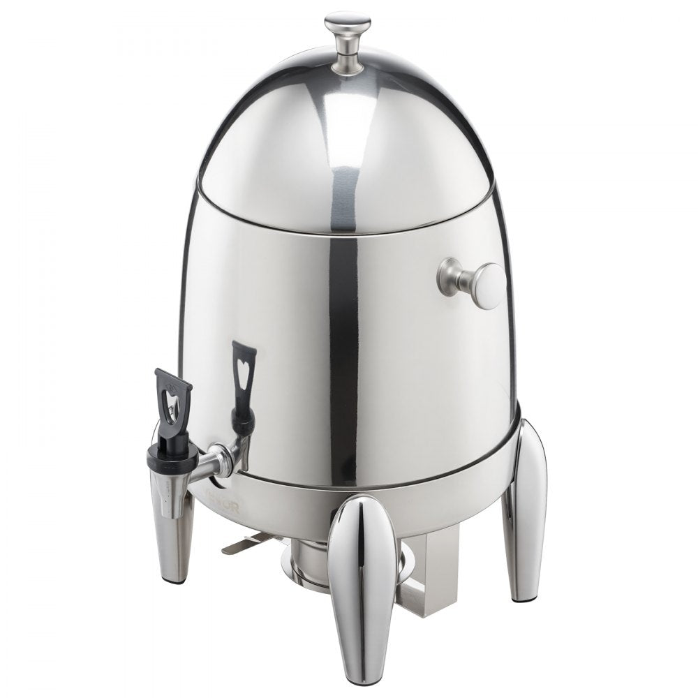 VEVOR Stainless Steel Beverage Dispenser, 2.7 Gallon Drink Dispenser  with Alcohol Burner, Hot & Cold Drink Dispensers for Coffee Tea Hot Water, with Spigot Ice Tube, for Restaurants, Hotels, Parties