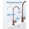 VEVOR Ro Water Faucet, Lead-Free Stainless Steel Faucet, Drinking Water Faucets with Solid Brass Valve, Anti-Rust & Durability Drinking Water Faucets For Kitchen, Bar Counter, Cafe, Antique Bronze