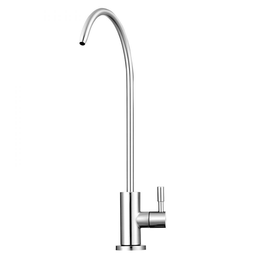 VEVOR Stainless Steel Faucet, Lead-Free Drinking Water Faucets, Reverse Osmosis Faucet with Solid Brass Valve, High Arch Filtered Water Faucets For Kitchen Sink, Bar Counter, Cafe Shop, Brushed Nickel