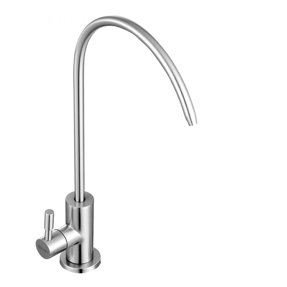 VEVOR Stainless Steel Faucet, Lead-Free Drinking Water Faucets, Reverse Osmosis Faucet with Solid Brass Valve, High Arch Filtered Water Faucets For Kitchen Sink, Bar Counter, Cafe Shop, Brushed Nickel