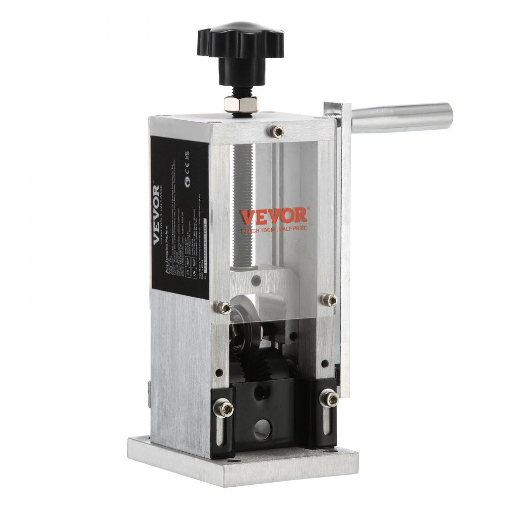 VEVOR Wire Stripping Machine,Wire Stripper with Hand Crank or Drill Powered,0.06''-1.18'' Copper Wire Stripper,Visible Stripping Depth Reference,Portable Aluminum Frame Wire Peeler