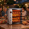 VEVOR Countertop Vertical Oven Brazilian Flame 5 Auto Rotating Skewers, for Steak, Fish, Lamb Leg, Outdoor Gas Heating Rotisserie Shawarma Machine, Meat Kebab Grill, with Curved Glass Door