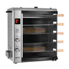 VEVOR Countertop Vertical Oven Brazilian Flame 5 Auto Rotating Skewers, for Steak, Fish, Lamb Leg, Outdoor Gas Heating Rotisserie Shawarma Machine, Meat Kebab Grill, with Curved Glass Door