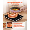 VEVOR Portable Induction Cooktop, 1800W Electric Induction Burner with 9 Temperature Settings, Countertop Induction Hot Plate with 3H Timer, Child Lock, Easy to Clean, for Home Kitchen Cooking
