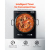 VEVOR Portable Induction Cooktop, 1800W Electric Induction Burner with 9 Temperature Settings, Countertop Induction Hot Plate with 3H Timer, Child Lock, Easy to Clean, for Home Kitchen Cooking