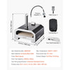 VEVOR dual fuel pizza oven dimensions and included accessories overview
