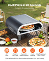 VEVOR Outdoor Pizza Oven, 12 in Propane Gas Pizza Maker, Portable Pizza-Cooker with Electric Rotation, Thickened Pizza-Stone, Carry Bag, Propane Pizza-Oven for Outside Backyard Patio Camping, Black