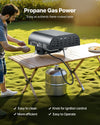 VEVOR Outdoor Pizza Oven, 12 in Propane Gas Pizza Maker, Portable Pizza-Cooker with Electric Rotation, Thickened Pizza-Stone, Carry Bag, Propane Pizza-Oven for Outside Backyard Patio Camping, Black