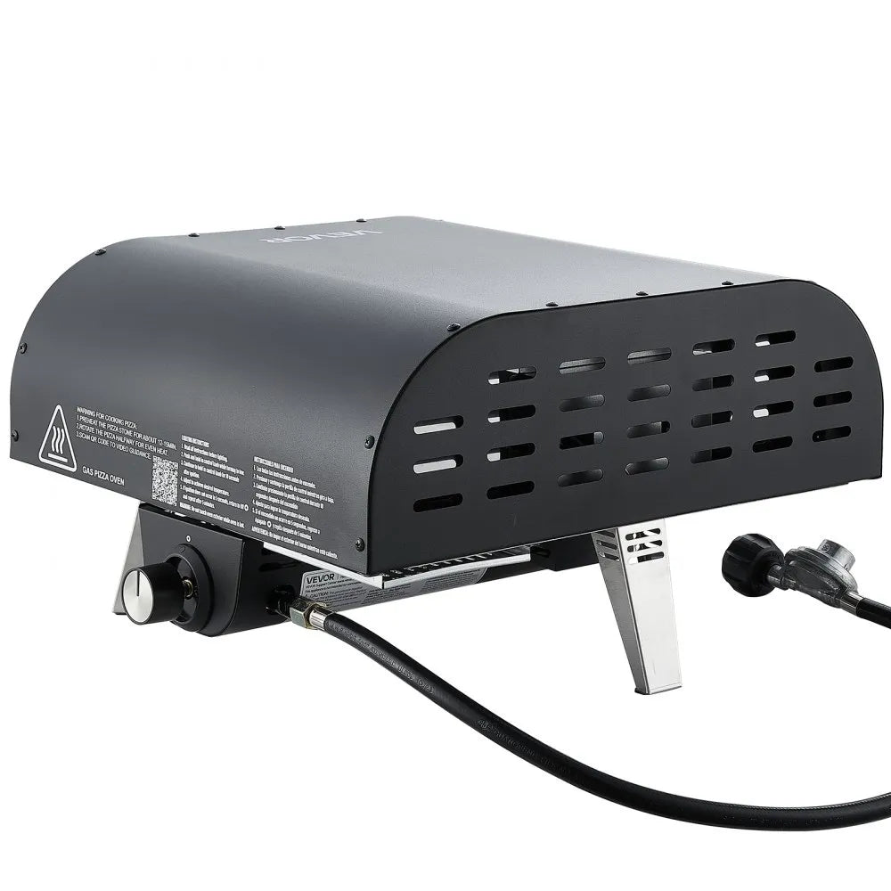 VEVOR Propane Outdoor Pizza Oven, 12 Inch Gas Pizza Maker, Portable Pizza-Cooker with Thickened Pizza-Stone, Carry Bag, Pizza-Oven for Outside Backyard Patio Camping, Black
