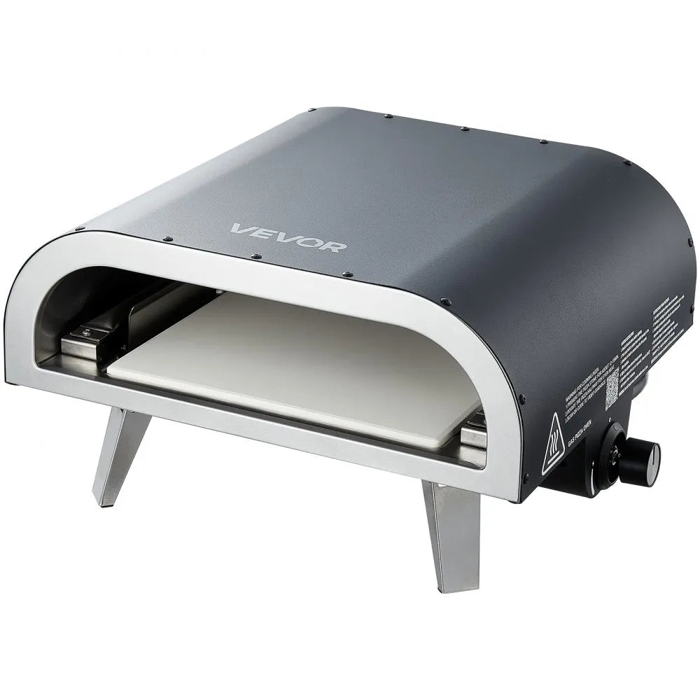 VEVOR Propane Outdoor Pizza Oven, 12 Inch Gas Pizza Maker, Portable Pizza-Cooker with Thickened Pizza-Stone, Carry Bag, Pizza-Oven for Outside Backyard Patio Camping, Black