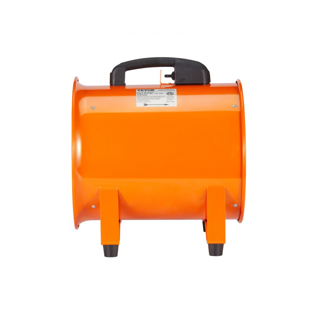 VEVOR Portable Ventilator, 10 inch Heavy Duty Cylinder Fan with 33ft Duct Hose, 380W Strong Shop Exhaust Blower 1893FM, Industrial Utility Blower for Sucking Dust, Smoke, Smoke Home/Workplace