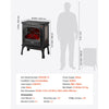 VEVOR 25.5inch Freestanding Fireplaces, 1500W 5120BTU Portable Electric Fireplace Stove Heater, with Overheating Protection,Adjustable Flames,Timer, Remote,for Living Room,Bedroom,Black