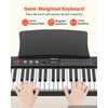 VEVOR Digital Piano 61 Keys Semi Weighted Keyboard Portable Stand Bench, for Beginners, 128 Tones, 128 Rhythms, Dual Power Supply Electronic Piano, with Pedal, Headphone Jack, USB/MIDI, Music Stand