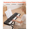 VEVOR Digital Piano 61 Keys Semi Weighted Keyboard Portable Stand Bench, for Beginners, 128 Tones, 128 Rhythms, Dual Power Supply Electronic Piano, with Pedal, Headphone Jack, USB/MIDI, Music Stand