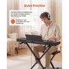 VEVOR Digital Piano 61 Keys Semi Weighted Keyboard Portable Stand Bench, for Beginners, 128 Tones, 128 Rhythms, Dual Power Supply Electronic Piano, with Pedal, Headphone Jack, USB/MIDI, Music Stand