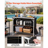 VEVOR Folding Portable Bar Table, 43.3 x 15.2 x 34.8 in, with Carry Bag, 2 Storage Shelves, and Detachable Skirt, Quick and Easy Setup, Foldable Mobile Bartending Station for Events, Party, Tradeshow