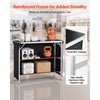 VEVOR Folding Portable Bar Table, 43.3 x 15.2 x 34.8 in, with Carry Bag, 2 Storage Shelves, and Detachable Skirt, Quick and Easy Setup, Foldable Mobile Bartending Station for Events, Party, Tradeshow