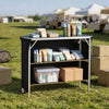 VEVOR Folding Portable Bar Table, 43.3 x 15.2 x 34.8 in, with Carry Bag, 2 Storage Shelves, and Detachable Skirt, Quick and Easy Setup, Foldable Mobile Bartending Station for Events, Party, Tradeshow