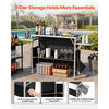 VEVOR Folding Portable Bar Table, 43.3 x 15.4 x 34.6 in, with Carry Bag, Storage Shelf, and Detachable Skirt, Quick and Easy Setup, Foldable Mobile Bartending Station for Events, Party, Tradeshow