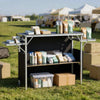 VEVOR Folding Portable Bar Table, 43.3 x 15.4 x 34.6 in, with Carry Bag, Storage Shelf, and Detachable Skirt, Quick and Easy Setup, Foldable Mobile Bartending Station for Events, Party, Tradeshow